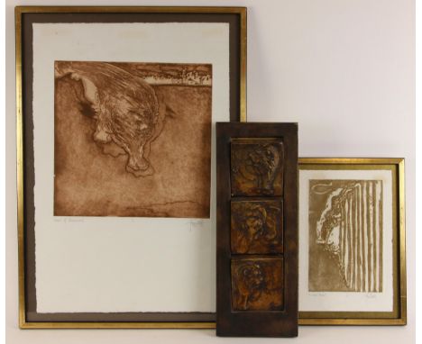 John W. Mills (1933-2023),Lion study,Etching on paper,Signed, titled and dated '71', No. 3/15,56 x 38cm,Framed and glazed,Wit
