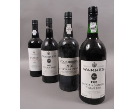 Warre's 1991 Vintage Port, 1 bottle, u ln; Cockburn's 1991 Vintage Port, 1 bottle; Warre's Quinta da Cavadinha 1987 Vintage P