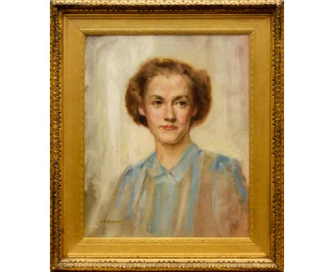 * ALFRED EDWARD BORTHWICK (1871 - 1955)PORTRAIT OF HELEN BARBARA MAIN OR ELPHINSTONEoil on canvas, signed54cm x 43cmFramed an