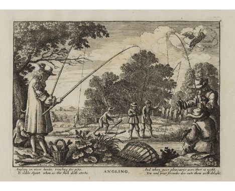 Early Images of Angling.- Hollar (Wenceslaus) Angling; River Fishing; and Salmon Fishing, after Francis Barlow, 3 (of 12) pla