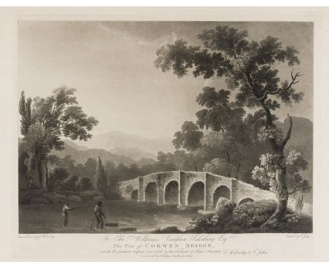 Anglers in the Landscape.- Jukes (Francis) Corwen Bridge; Llangollen Bridge, two works after Thomas Walmsley, engravings with