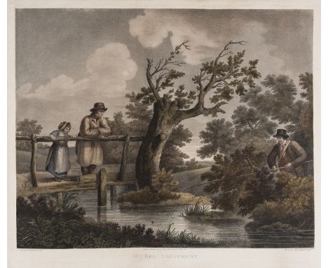 NO RESERVE Anglers in the Landscape.- Morland (George), After. Summer Amusement, stipple engraving by Thomas Williamson, with