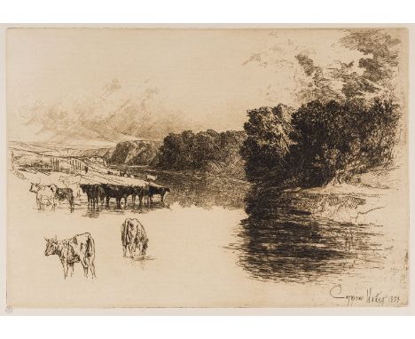 NO RESERVE Haden (Seymour) A Lancashire River; Ye Complete Angler, two works, etchings with drypoint, the former with the art