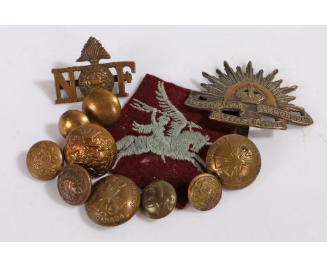 Second World War British embroidered Airborne Forces Formation Sign, cut down, some mothing, together with a First World War 
