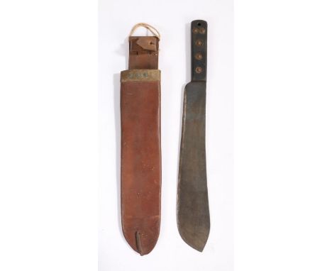 Second World War British army machete, maker 'Martindale' stamped to blade with broad arrow, '26' and broad arrow stamped to 