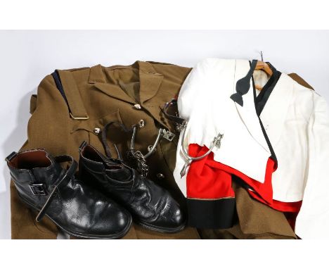 Royal Signals Officers Service Dress uniform jacket and trousers, and ephemera grouping to a Second World War veteran, rank i