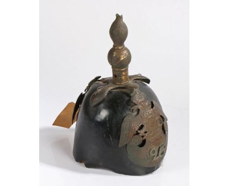 Souvenir/battlefield pick up from the Crimean War, Imperial Russian 1848 Pattern Infantry Helmet, the helmet is in a battered