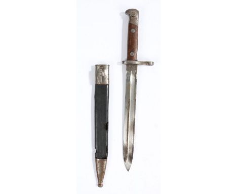 Imperial German M1871/98 knife bayonet, maker name on ricasso rubbed but believed to be Simson &amp; Co, Suhl, other side of 