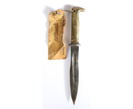 First World War German Trench Knife, made from an 1871 Pattern sword bayonet the steel blade has been fashioned into a leaf s