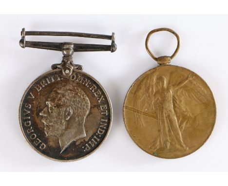 First World War pair of medals, 1914-1918 British War Medal and Victory Medal (293833 PTE. H. S. SMITH. MIDD'X R.) records sh