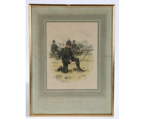 Framed Print, The Kings Royal Rifle Corps in marching order, 23 cm x 30 cm