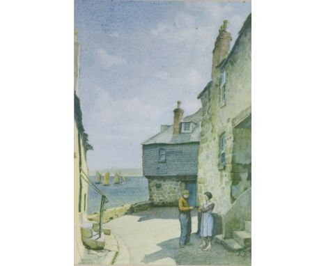 After HERBERT TRUMAN (1883-1957) “The Warren, St Ives”, coloured lithograph, signed &amp; inscribed to mount, 40cm x 27cm, fr