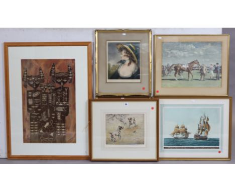 A Limited-edition coloured etching by Henry Wilkinson titled to reverse “Jack Russells” (Ltd. ed no. 86/150), 24cm x 29.5cm; 
