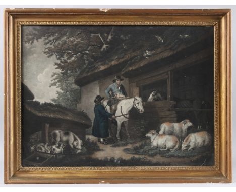 JOHN RAPHAEL SMITH (1752-1812) AFTER GEORGE MORLAND, 'The Horse Feeder', coloured mezzotint, published by IR Smith, King Stre