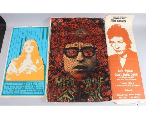 1960's POSTER FOR PRINCE BUSTER AND SOFT MACHINE and other acts, together with two Bob Dylan posters, various sizes, unframed
