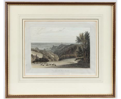 AFTER WILLIAM DANIELL (19TH CENTURY) `View from the Park, Arundel`, coloured aquatint, 21.5cm x 28.5cm.