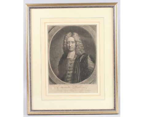 JOHN FABER (1684-1756) AFTER T MURRAY 'Edmundus Halleius' Portrait of Edmond Halley, mezzotint publ. by John Bowles at the Bl