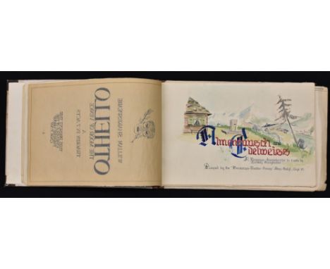 World War II - Prisoner of War - an interesting album of watercolour illustrations advertising theatrical and sporting perfor