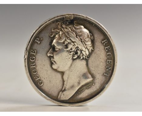 Medal, Napoleonic Wars, Waterloo Medal, named to William Dawson 18th Regiment Hussars, minted after designs by Thomas Wyon th