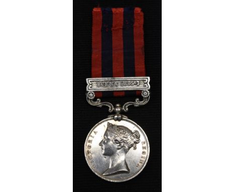 Medals, Indian General Service Medal Bar Burma 1885-87, Somerset Light Infantry. Correctly named 2243 COLOR SERGT J E SHEEN 2