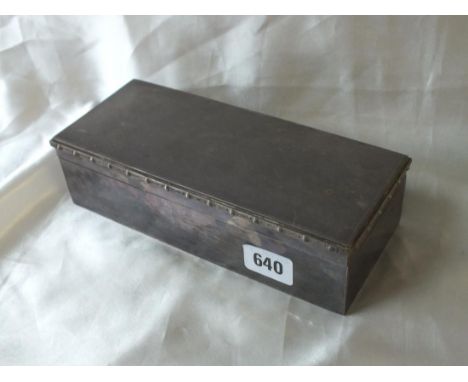 Large cigarette box with Celtic strap work border, 8” long B’ham mod by BS ltd.        
