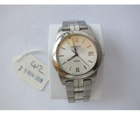 Gents Tissot ss. wrist watch with date aperture     