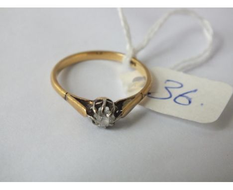 18ct gold diamond solitaire ring Approx. R      