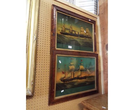 Two vintage prints of 19thC ships; 'Normandie' and 'The British Crown'
