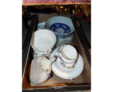 A mixed selection of china to include Wheldon-ware 'Pheasant',  Iznik style moon flask, Chinese bowl etc