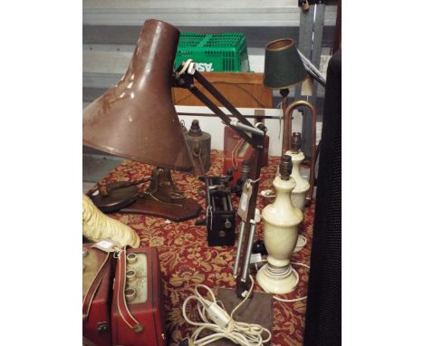 A 1970s brown painted anglepoise lamp