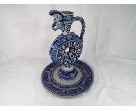 Simon Peter Gerz - a German stoneware ceramic centrepiece marked to the base with a kite mark 402B Germany, 34 cm (d) and a G