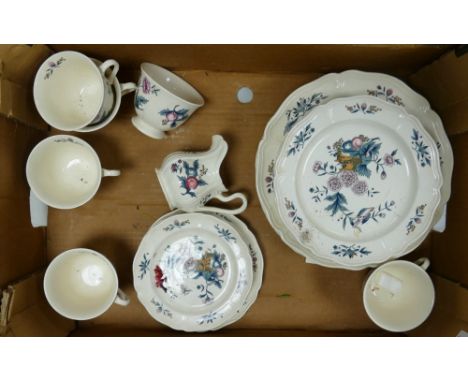 Wedgwood Williamsburg Potpourri patterned dinner ware: to include dinner plates, side plates, cups, sugar bowl, milk jug ( 1 