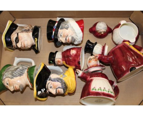 A collection of Tony Wood character and toby jugs: together with a Tony Wood novelty tea service (1 tray). 