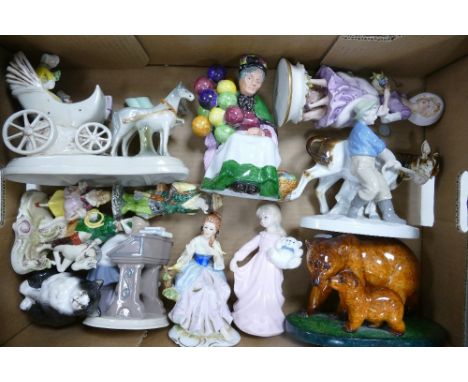 A collection of Lladro and Nao figures comprising, Lladro 'Gone