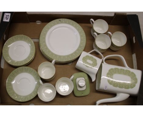 Royal Doulton sonnet part coffee set: to include 6 cups, saucers, side plates, coffee pot and milk jug 