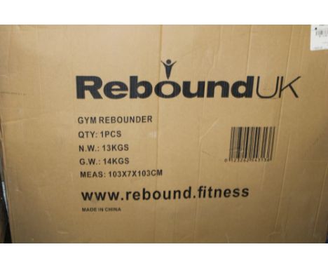 Amazon return item: boxed Rebound UK gym exercise rebounder. 