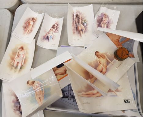 A collection of erotic prints: mostly Scot Howden numbered limited edition prints, unframed, approx 16. 