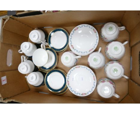 A collection of Royal Doulton and Minton tea ware: including Baltimore cups &amp; saucers, seconds quality Minton ribbons &am