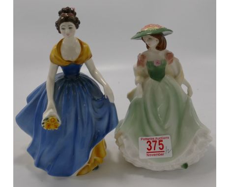 Royal Worcester figurine Hannah: together with Royal Doulton Melanie HN 2271 ( seconds) 