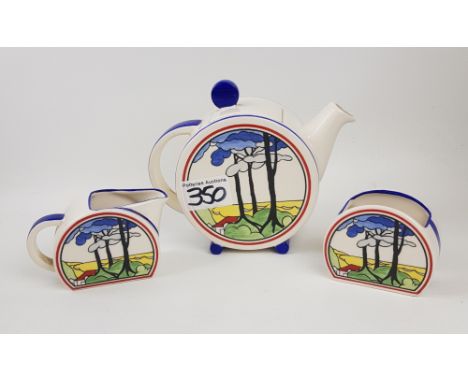 Wedgwood Clarice Cliff Bizarre Three Piece Tea Set 