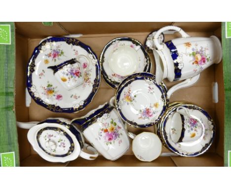 Royal Crown Derby floral and gild part tea / coffee ware: to include 2 cake plates, teapot, coffee pot, 3 x trio's ( 1 cup cr