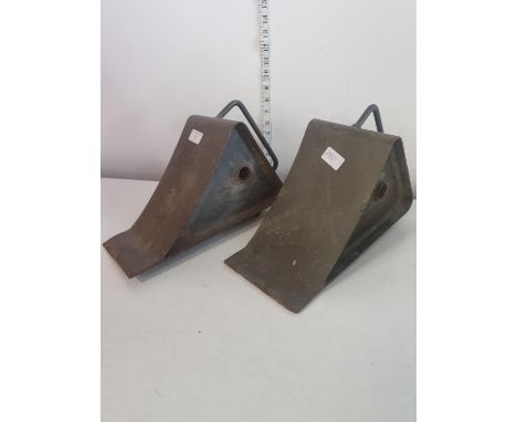 Two wheel chocks from a Willys Jeep, shipping unavailable
