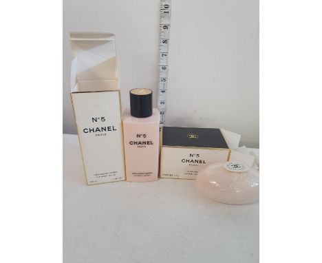 A Chanel No5 bath soap and Chanel No5 body lotion 200m (unauthenticated)