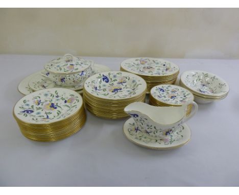 Coalport Pageant dinner service twelve place setting to include plates, bowls, tureen and cover and a sauce boat on stand (56