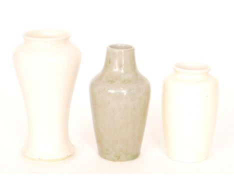  Two Cobridge Pottery Stoneware vases, the first of high shouldered form decorated in an all over grey glaze, impressed mark,