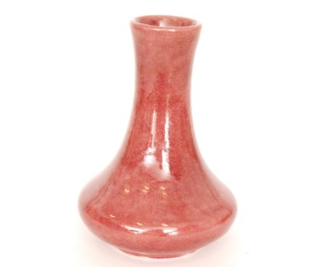  A Cobridge Pottery Stoneware vase of globe and shaft form decorated in the Rhapsody in Red pattern with an all over tonal pi