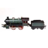 Bing B-Dampflok, Spur 1, Uhrwerk hakt, farbl. rest., mit Tender, Z 3-4