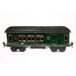 Märklin Post/Personenwagen 1887, Spur 1, CL, mit 2 ST, LS tw ausgeb., gealterter Lack, L 32,5, Z 3
