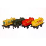4 Bing Kesselwagen, Olex, Shell, Dapolin und Petroleum 10487, Spur 1, CL, L 19,5, 1 mit Märklin