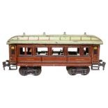 Märklin int. Speisewagen 1842, Spur 1, uralt, HL, mit Inneneinrichtung, LS, 1 Treppe fehlt, L 31,